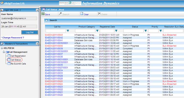 Ø The Activity column will have all the Callstatus such as Assigned ...